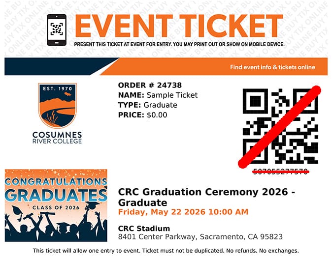 Graduation ticket sample image
