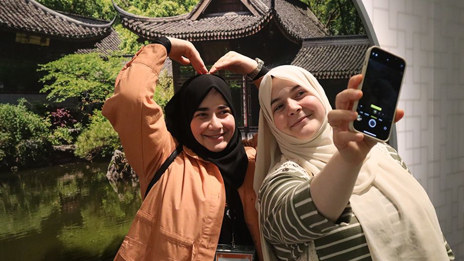 Three students taking a selfie