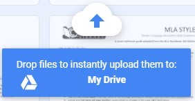 Google Drive pop up alerting user to document upload