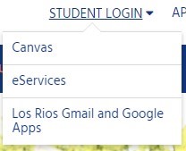 Student login options on homepage