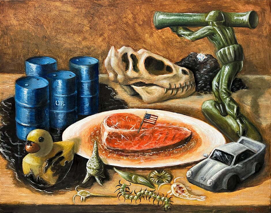 A colorful dot pattern with the words CRC Student Art Exhibition