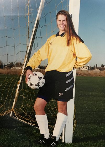 Older photo of Cory Ann Ellis in her CRC soccer uniform