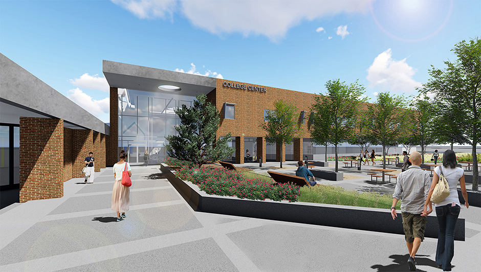 A rendering of the new CRC College Center