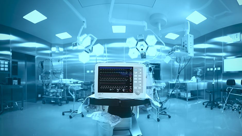 An operating room with medical equipment