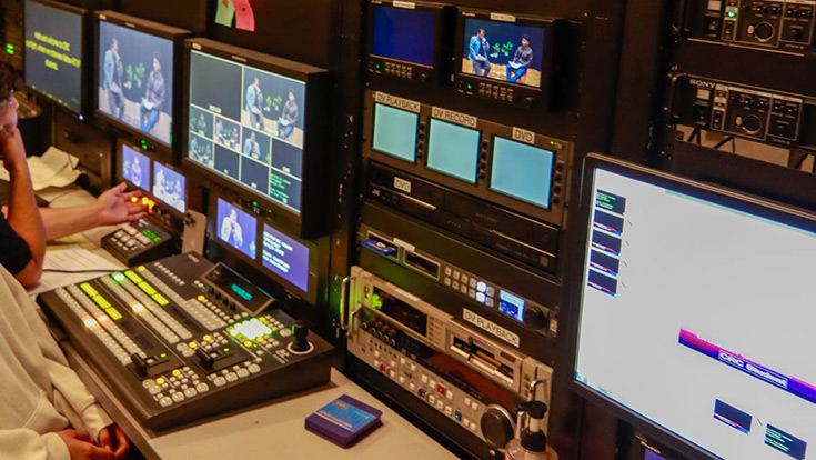 A bank of production stations