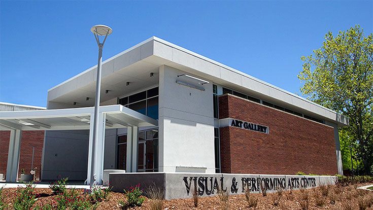 The outside of the Visual and Performing Arts Center