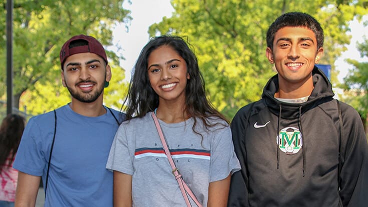 Three CRC students on campus