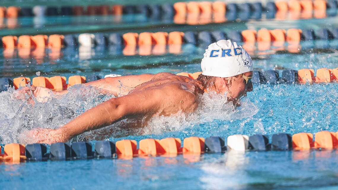 CRC swimmer performing the butterfly stroke