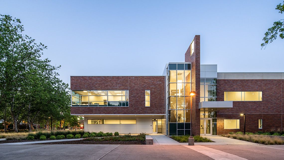 The College Center at night