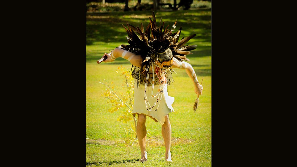 A male dancer during Native American Heritage Week at CRC. Photo by November Rain Erwin.