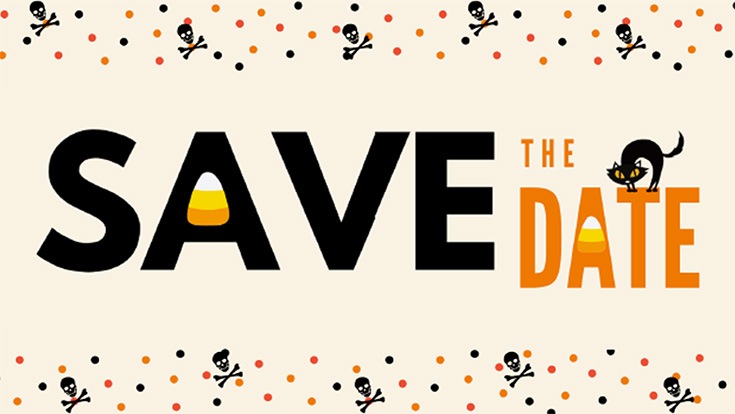 Save the date with a Halloween theme