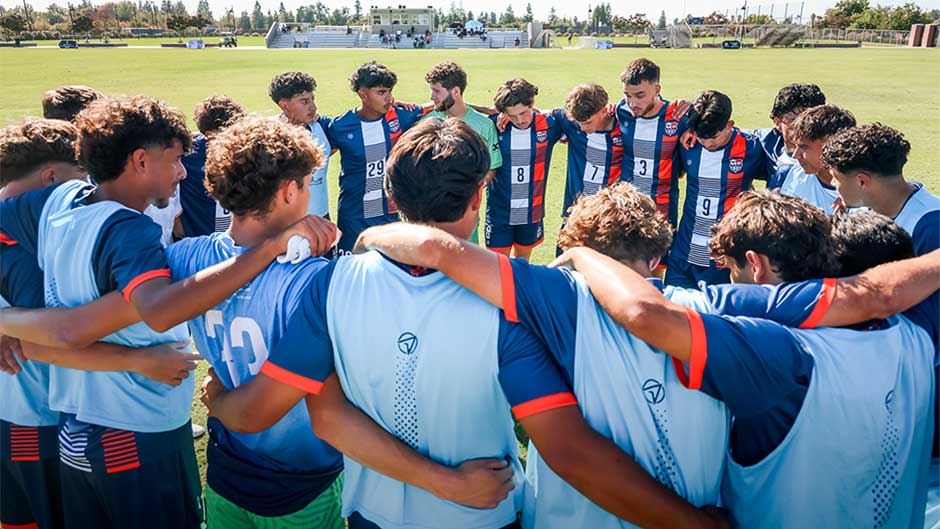 CRC soccer huddle