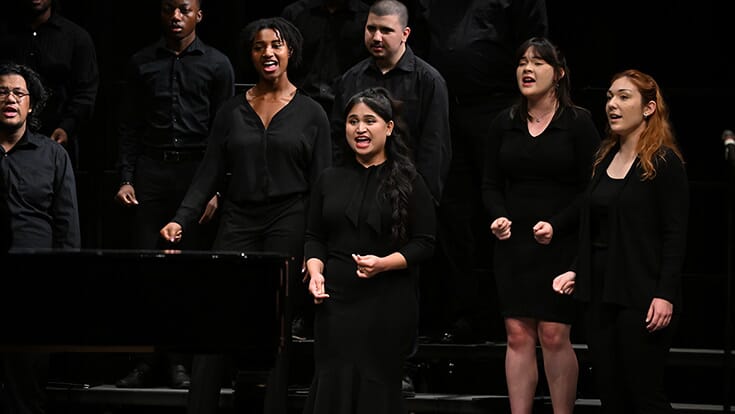 CRC Combined Choirs, singing on stage