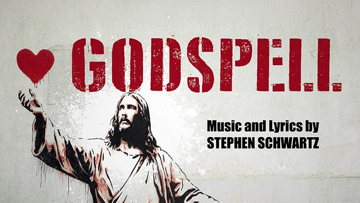 Godspell theater graphic ad