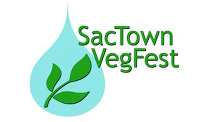 SacTown VegFest logo showing a water drop and leaf sprout