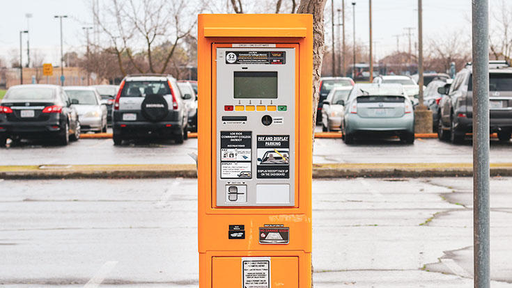 A photo of a daily parking permit machine